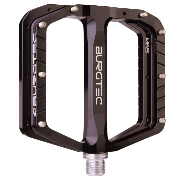 Tweeks Cycles Burgtec Penthouse MK5 Flat Pedals - Steel Axles - Burgtec Black | Clearance section. 365 day returns, 0% finance & FREE delivery over £50