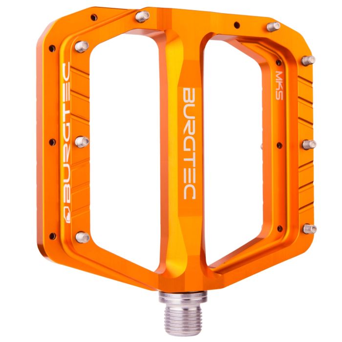 Tweeks Cycles Burgtec Penthouse MK5 Flat Pedals - Steel Axles - Iron Bro Orange | Clearance section. 365 day returns, 0% finance & FREE delivery over £50