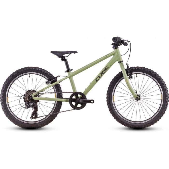 Tweeks Cycles "Cube Acid 200 20" Kids Bike - 2026" - Light Olive / Orange | Clearance section. 365 day returns, 0% finance & FREE delivery over £50