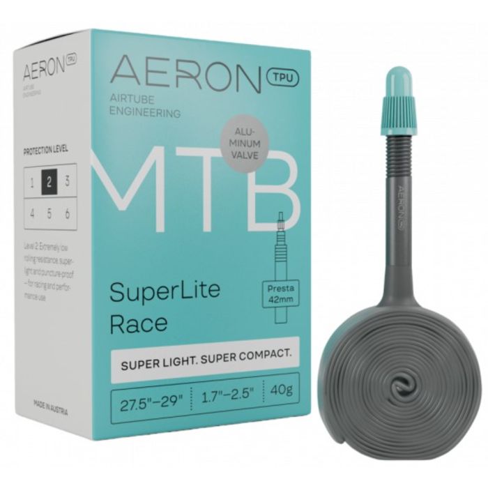 Tweeks Cycles Aeron TPU Aeron MTB SuperLite Race Inner Tube | Clearance section. 365 day returns, 0% finance & FREE delivery over £50