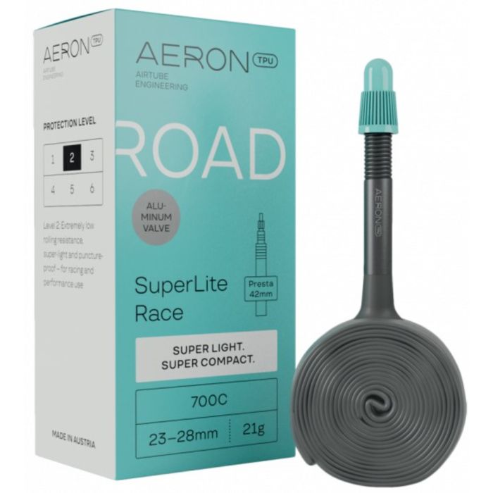 Tweeks Cycles Aeron TPU Aeron Road SuperLite Race Inner Tube - 42mm23-28c | Clearance section. 365 day returns, 0% finance & FREE delivery over £50