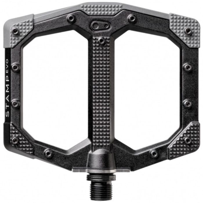 Tweeks Cycles CRANKBROTHERS crankbrothers Stamp EVO Flat Pedals - Black, Large | Clearance section. 365 day returns, 0% finance & FREE delivery over £50