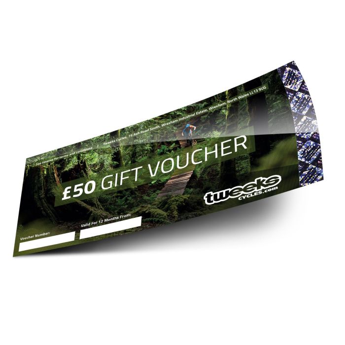 Tweeks Cycles Gift Vouchers 50 Pound Gift Voucher | Clearance section. 365 day returns, 0% finance & FREE delivery over £50