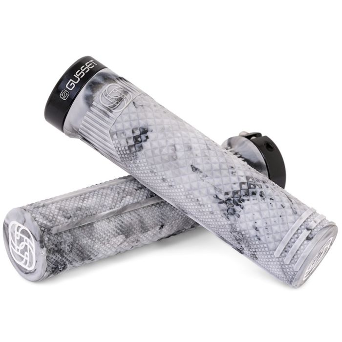 Tweeks Cycles Gusset S2 Lock-On Grips - Grey Marble | Clearance section. 365 day returns, 0% finance & FREE delivery over £50