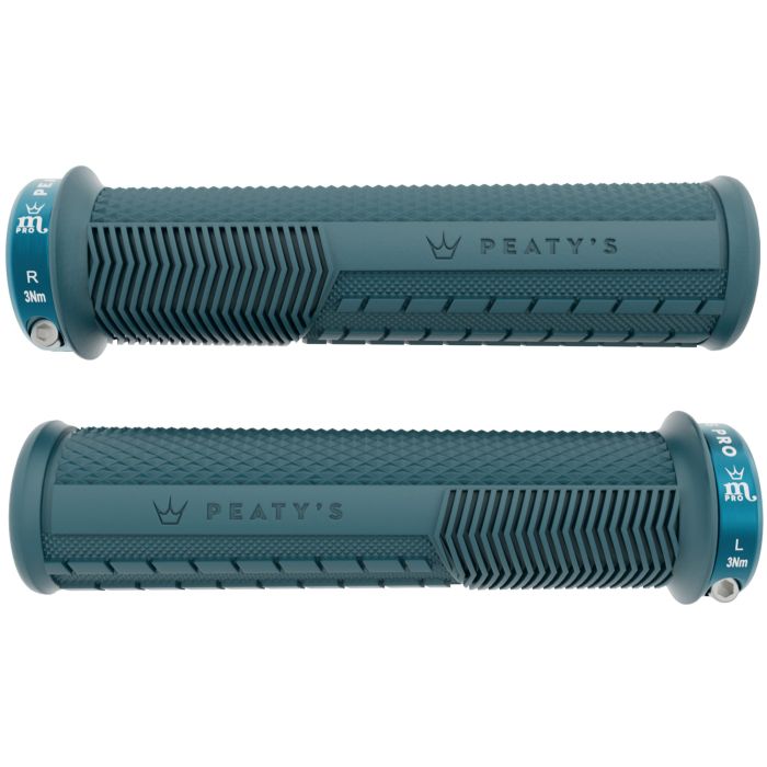 Tweeks Cycles Peaty's Monarch Pro Knurl Grips - Storm Blue, Thick | Clearance section. 365 day returns, 0% finance & FREE delivery over £50