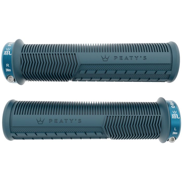 Tweeks Cycles Peaty's Monarch Pro Mushroom Grips - Storm Blue, Thick | Clearance section. 365 day returns, 0% finance & FREE delivery over £50