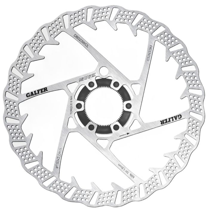 Tweeks Cycles Galfer Shark 6-Bolt Centrelock Disc Rotor - 180mm x 2.0mm | Clearance section. 365 day returns, 0% finance & FREE delivery over £50