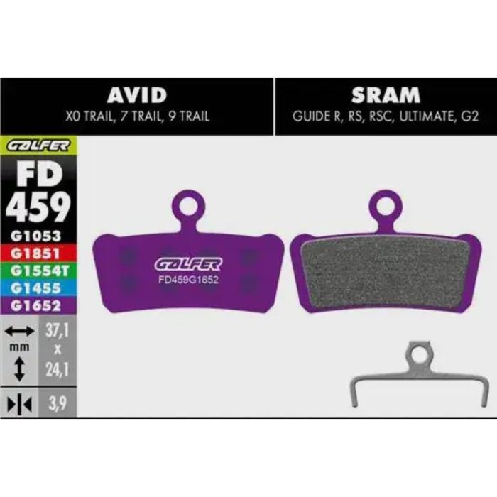 Tweeks Cycles Galfer e-Bike Disc Brake Pad - Avid - XO Trail / SRAM - Guide R/RS/RSC/G2 | Clearance section. 365 day returns, 0% finance & FREE delivery over £50