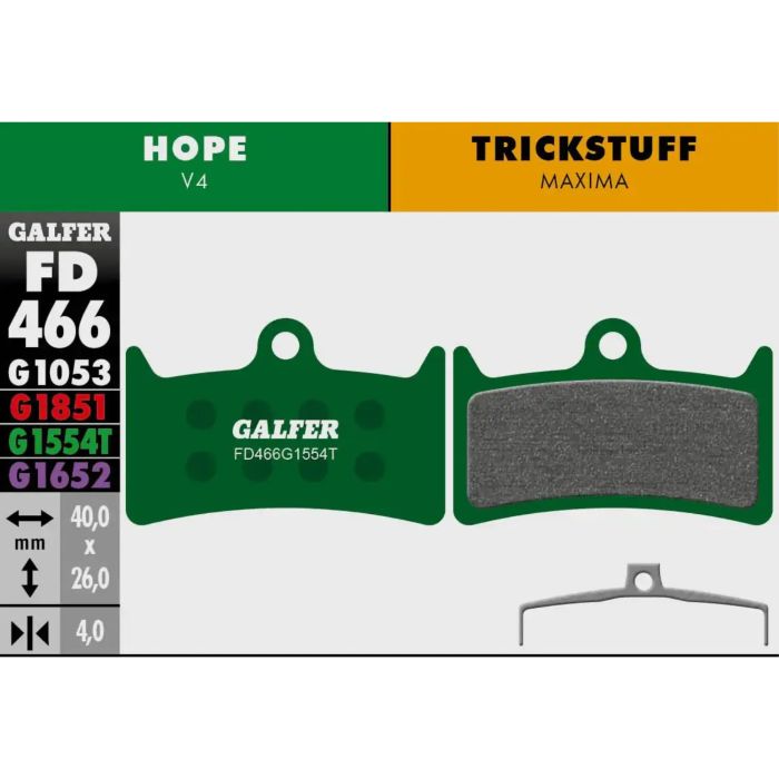 Tweeks Cycles Galfer Pro Bike Disc Brake Pad - Hope - V4 / Trickstuff - Maxima | Clearance section. 365 day returns, 0% finance & FREE delivery over £50