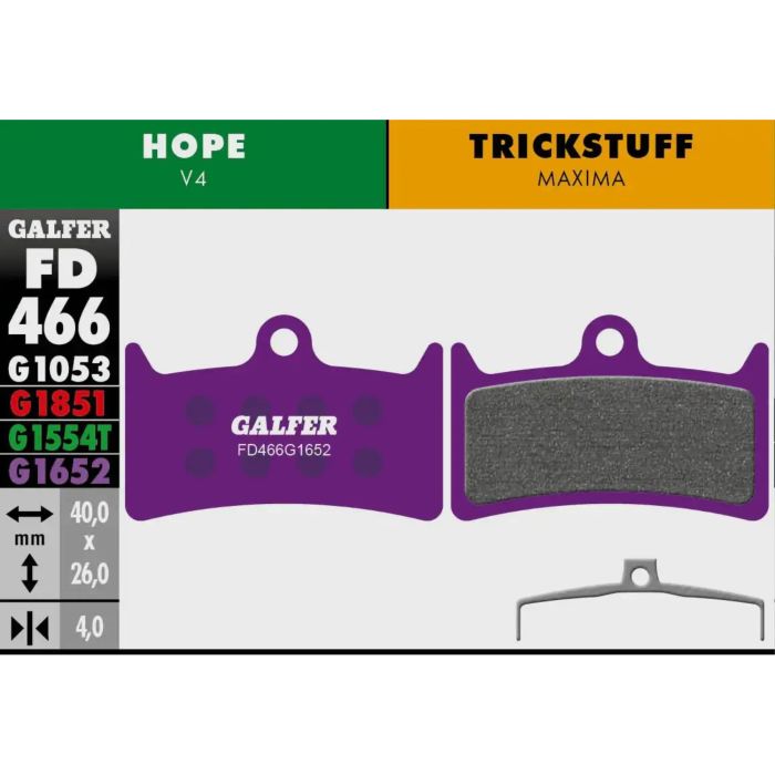 Tweeks Cycles Galfer e-Bike Disc Brake Pad - Hope - V4 / Trickstuff - Maxima | Clearance section. 365 day returns, 0% finance & FREE delivery over £50