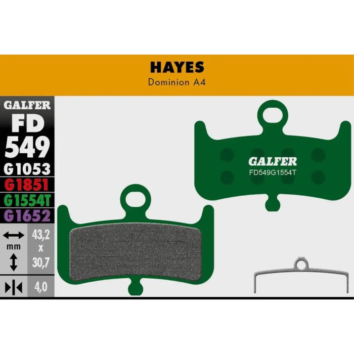 Tweeks Cycles Galfer Pro Bike Disc Brake Pad - Hayes - Dominion A4 | Clearance section. 365 day returns, 0% finance & FREE delivery over £50