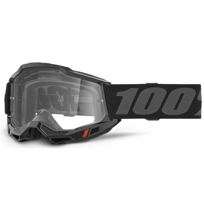 Tweeks Cycles 100% Accuri 2 Goggles - Black Frame / Clear Lens | Clearance section. 365 day returns, 0% finance & FREE delivery over £50