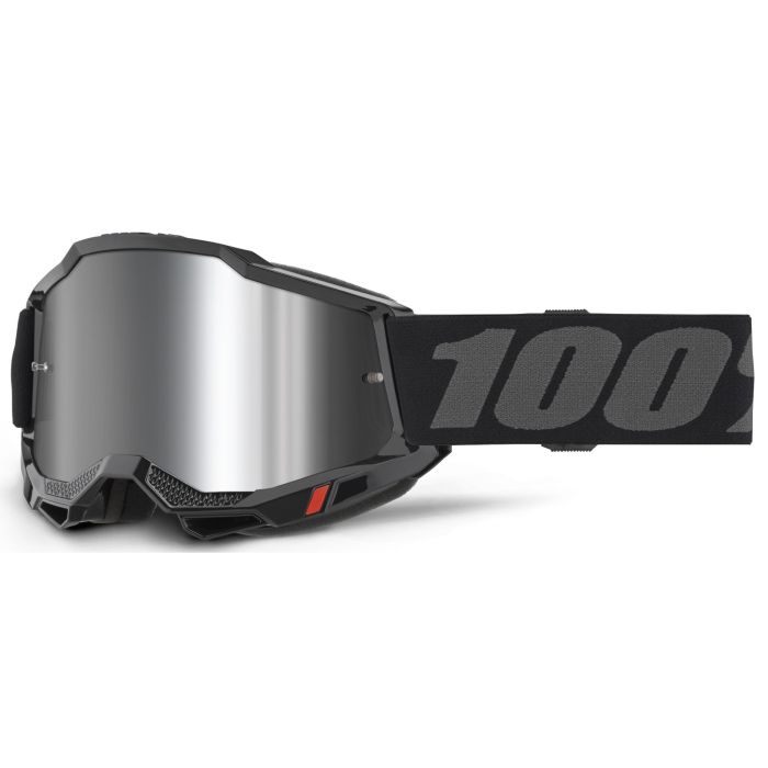 Tweeks Cycles 100% Accuri 2 Goggles - Black / Mirror Silver Lens | Clearance section. 365 day returns, 0% finance & FREE delivery over £50