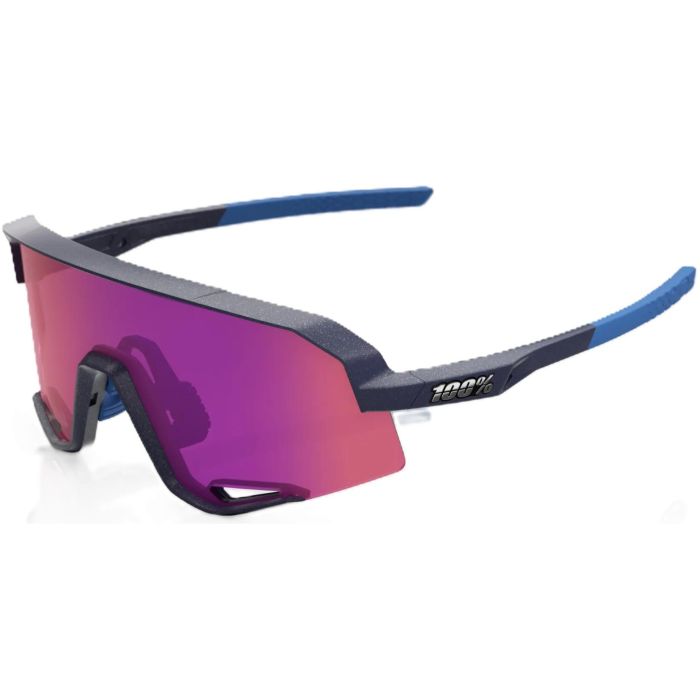 Tweeks Cycles 100% Slendale Sunglasses - Satin Storm Metallic / Purple Mirror Lens | Clearance section. 365 day returns, 0% finance & FREE delivery over £50