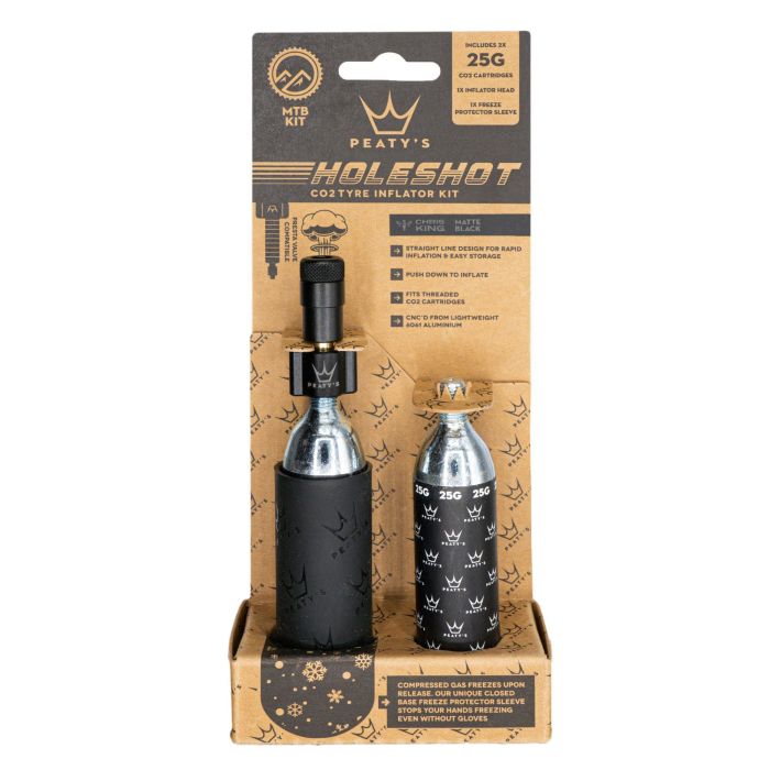 Tweeks Cycles Peaty's Holeshot CO2 Tyre Inflator - MTB - Black | Clearance section. 365 day returns, 0% finance & FREE delivery over £50