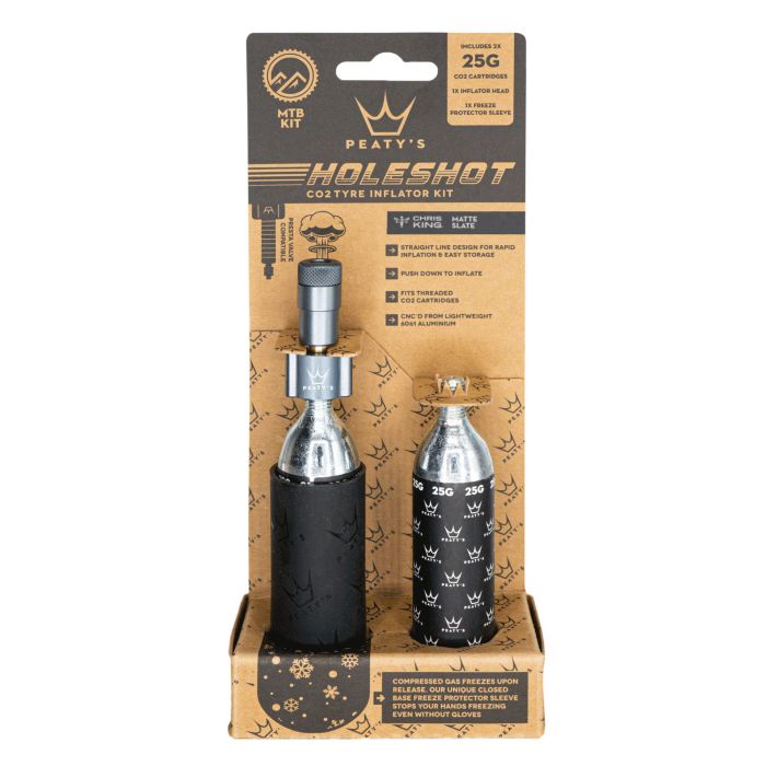 Tweeks Cycles Peaty's Holeshot CO2 Tyre Inflator - MTB - Slate | Clearance section. 365 day returns, 0% finance & FREE delivery over £50