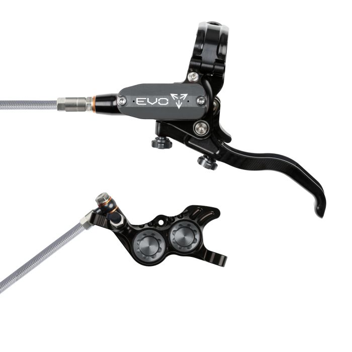 Tweeks Cycles Hope Tech 4 EVO GR4 Hydraulic Disc Brake - Black / SmokeRear Left HandBraided | Clearance section. 365 day returns, 0% finance & FREE delivery over £50