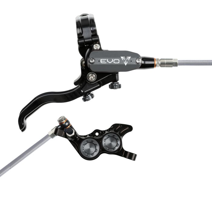 Tweeks Cycles Hope Tech 4 EVO GR4 Hydraulic Disc Brake - Black / SmokeFront Right HandBraided | Clearance section. 365 day returns, 0% finance & FREE delivery over £50