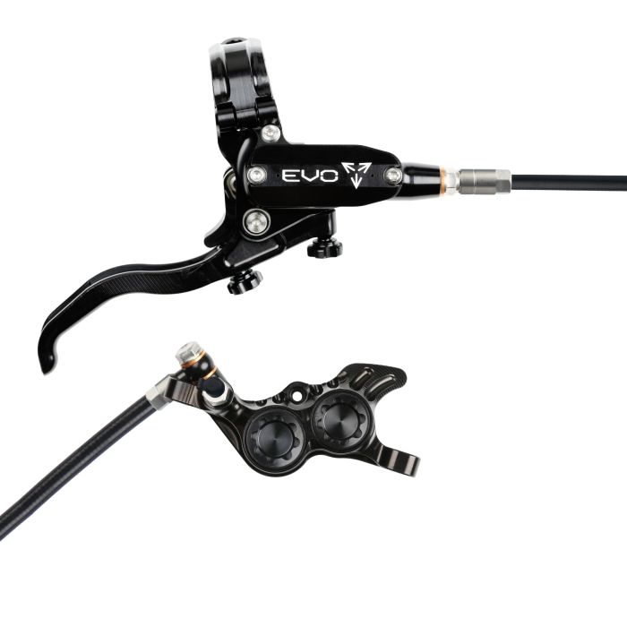 Tweeks Cycles Hope Tech 4 EVO GR4 Hydraulic Disc Brake - Black / BlackFront Right HandStandard | Clearance section. 365 day returns, 0% finance & FREE delivery over £50