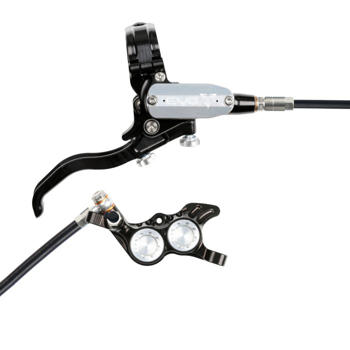 Tweeks Cycles Hope Tech 4 EVO GR4 Hydraulic Disc Brake - Black / SilverFront Right HandStandard | Clearance section. 365 day returns, 0% finance & FREE delivery over £50