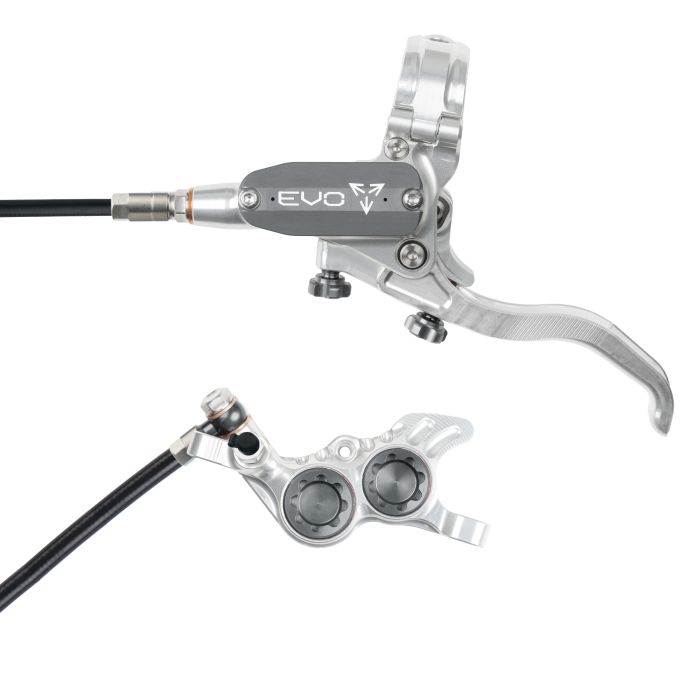 Tweeks Cycles Hope Tech 4 EVO GR4 Hydraulic Disc Brake - Silver / SmokeRear Left HandStandard | Clearance section. 365 day returns, 0% finance & FREE delivery over £50