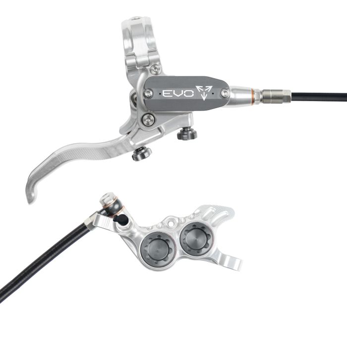 Tweeks Cycles Hope Tech 4 EVO GR4 Hydraulic Disc Brake - Silver / SmokeFront Right HandStandard | Clearance section. 365 day returns, 0% finance & FREE delivery over £50