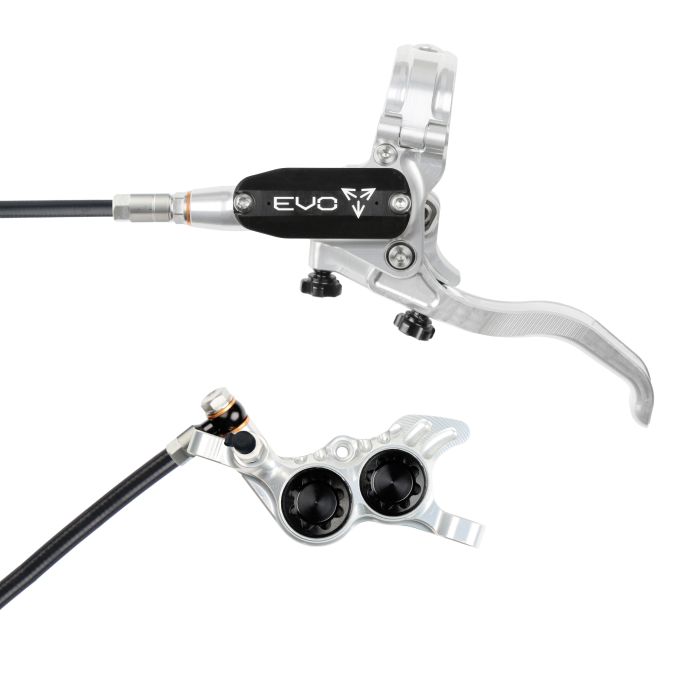 Tweeks Cycles Hope Tech 4 EVO GR4 Hydraulic Disc Brake - Silver / BlackRear Left HandStandard | Clearance section. 365 day returns, 0% finance & FREE delivery over £50