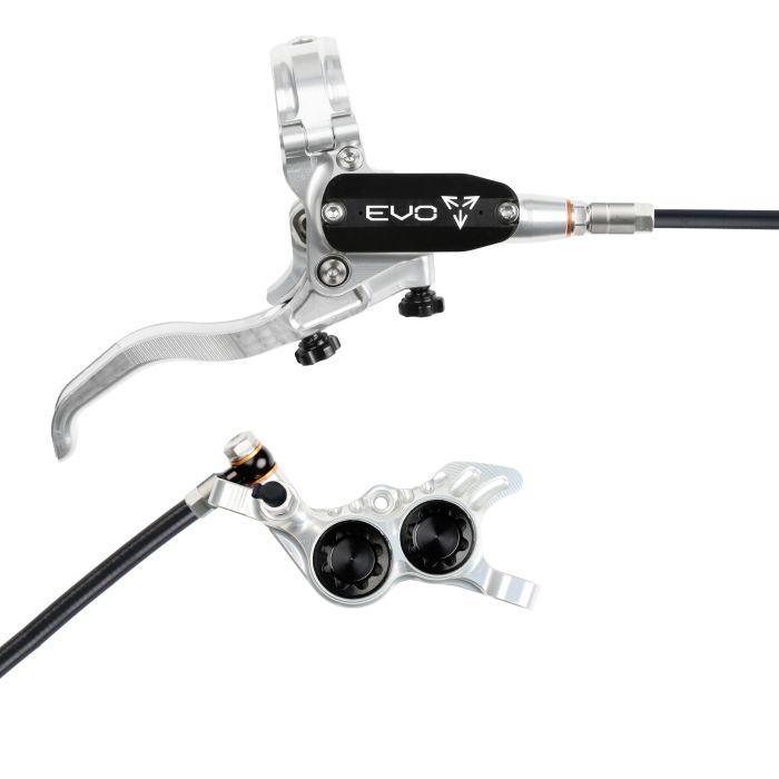 Tweeks Cycles Hope Tech 4 EVO GR4 Hydraulic Disc Brake - Silver / BlackFront Right HandStandard | Clearance section. 365 day returns, 0% finance & FREE delivery over £50