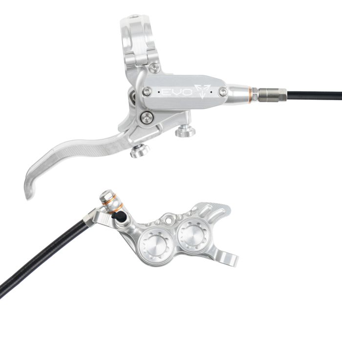 Tweeks Cycles Hope Tech 4 EVO GR4 Hydraulic Disc Brake - Silver / SilverFront Right HandStandard | Clearance section. 365 day returns, 0% finance & FREE delivery over £50