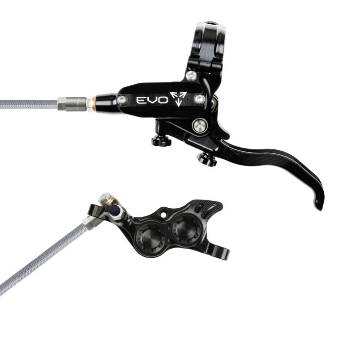Tweeks Cycles Hope Tech 4 EVO TR4 Hydraulic Disc Brake - Black / BlackRear Left HandBraided | Clearance section. 365 day returns, 0% finance & FREE delivery over £50