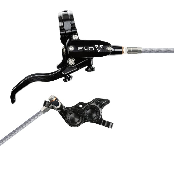 Tweeks Cycles Hope Tech 4 EVO TR4 Hydraulic Disc Brake - Black / BlackFront Right HandBraided | Clearance section. 365 day returns, 0% finance & FREE delivery over £50