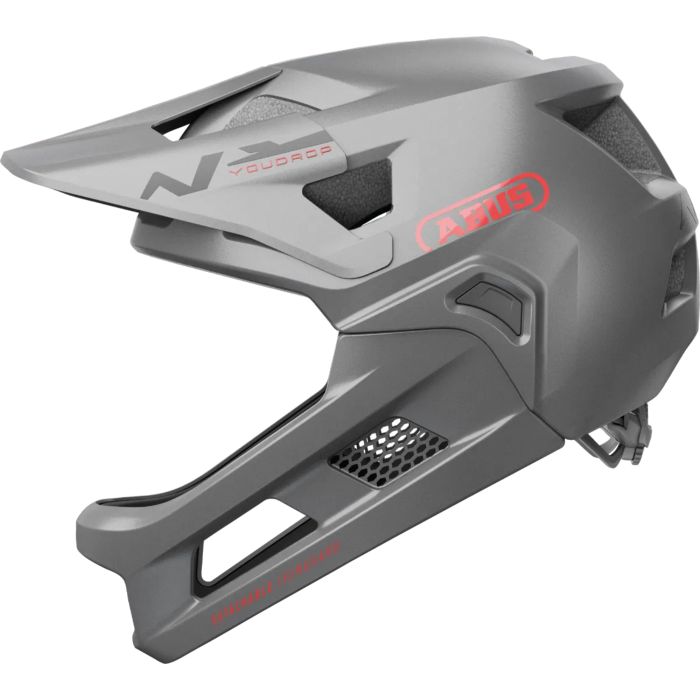 Tweeks Cycles Abus ABUS Youdrop Full Face Kids Helmet - Ti Silver | Clearance section. 365 day returns, 0% finance & FREE delivery over £50