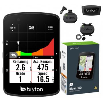 Bryton Rider 650 Cycle Computer With Sensor Bundle
