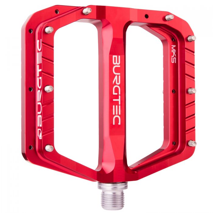 Image of Burgtec Penthouse MK5 Flat Pedals - Steel Axles - Race Red