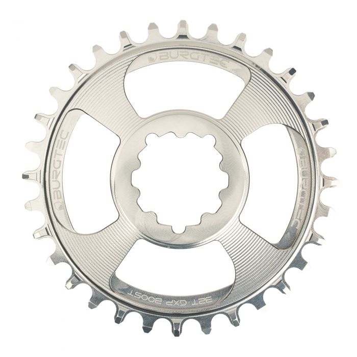 Image of Burgtec Thick Thin Chainring - GXP Boost 3mm Offset - Rhodium Silver