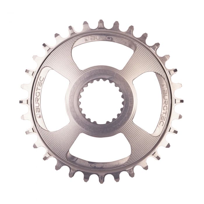 Image of Burgtec Thick Thin Direct Mount Shimano Chainring - Rhodium Silver