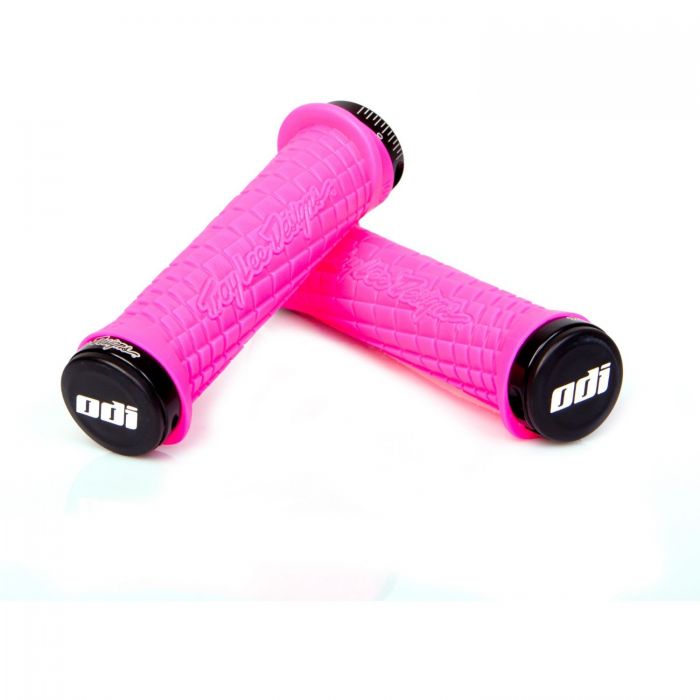 Image of ODI Troy Lee Designs Lock-On Handlebar Grips - Pink / Black