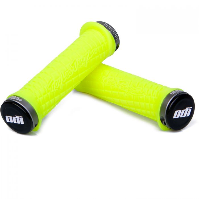 Image of ODI Troy Lee Designs Lock-On Handlebar Grips - Yellow / Grey