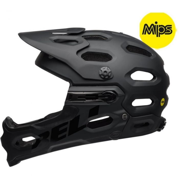Image of Bell Super 3R MIPS MTB Helmet - L (58-62cm), Matte Black / Grey