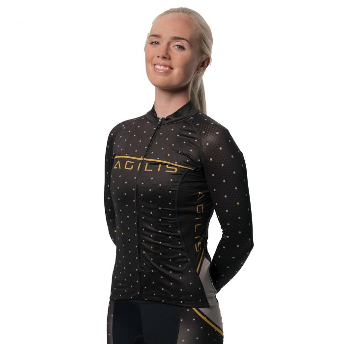 Image of Agilis Female Long Sleeve Jersey - XL, Black / Gold