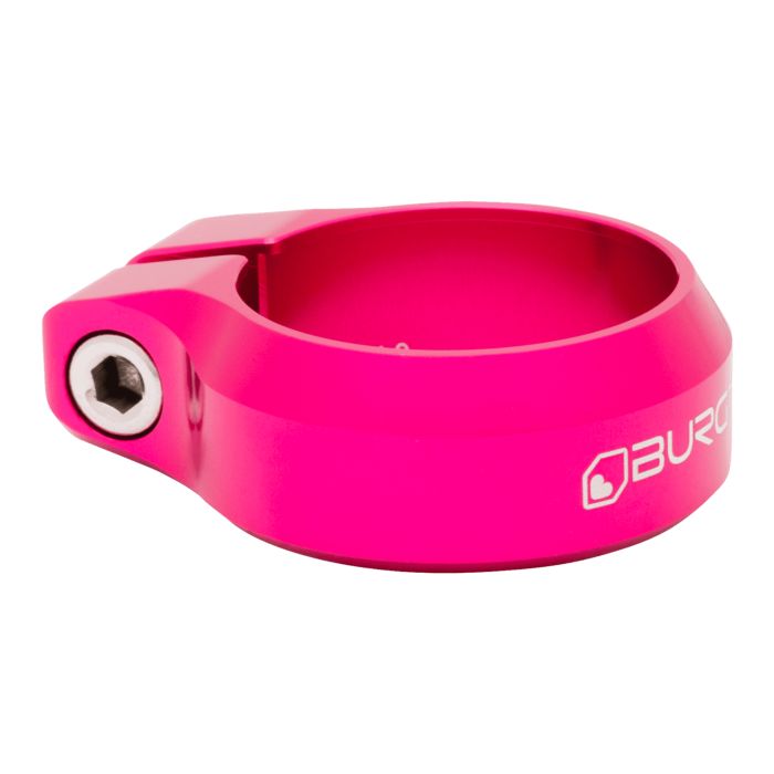 Tweeks Cycles Burgtec Seat Clamp - Toxic Barbie Pink | Clearance section. 365 day returns, 0% finance & FREE delivery over £50