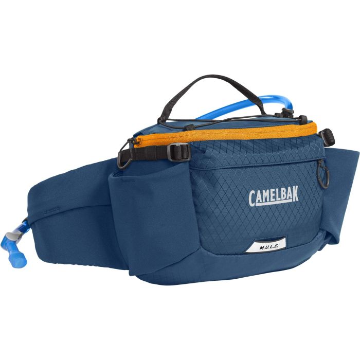 Image of Camelbak M.U.L.E. 5 Waist Pack with 1.5L Lumbar Reservoir - Gibraltar Navy / Orange