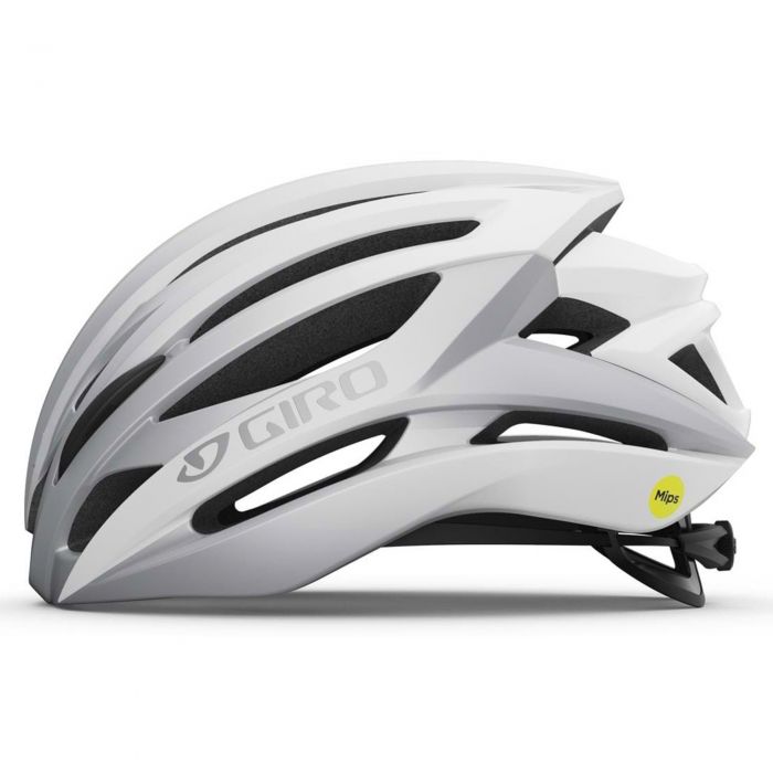 giro syntax mips road helmet - matte white silver, medium
