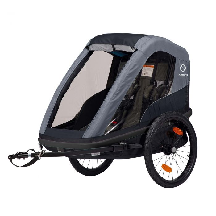 Image of Hamax Avenida Twin Child Bike Trailer - Blue