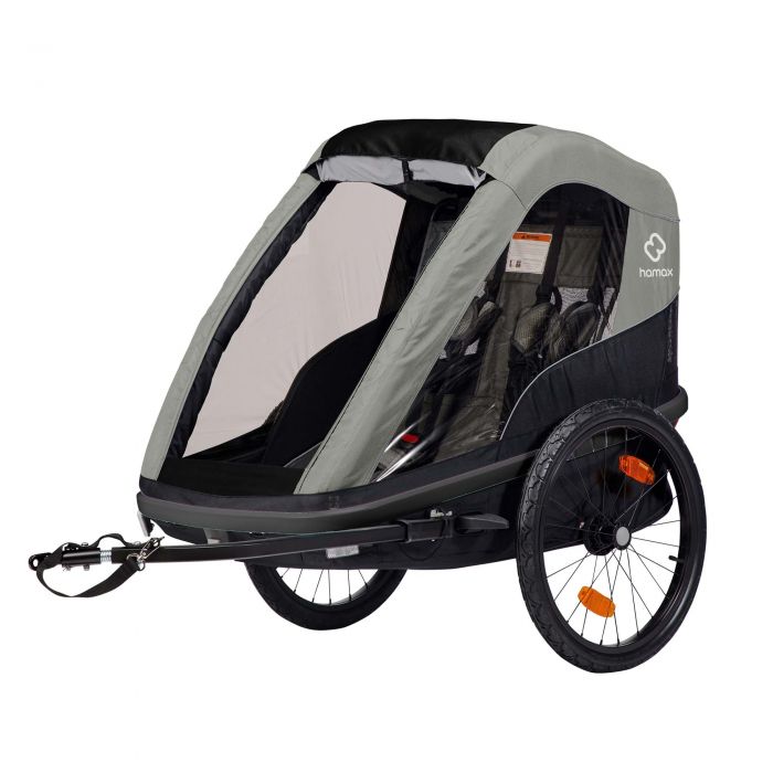 Image of Hamax Avenida One Child Bike Trailer - Olive Green