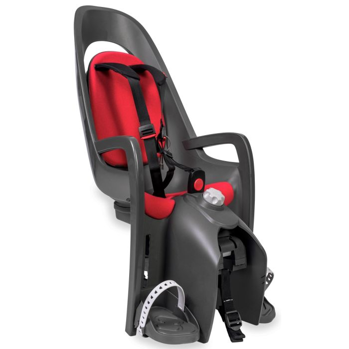 Image of Hamax Caress Pannier Rack Child Bike Seat - Dark Grey / Red