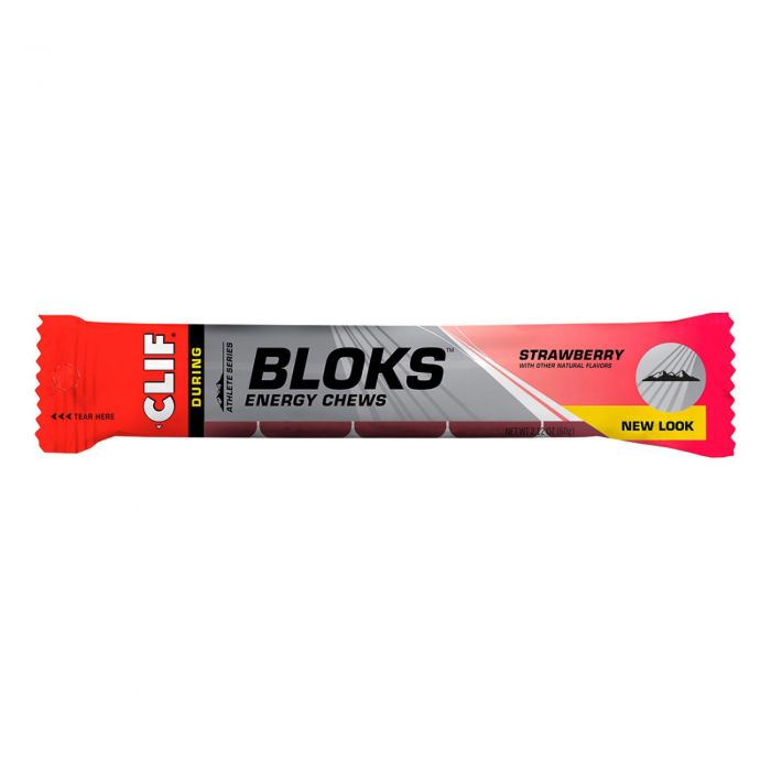 Image of Clif Shot Bloks Natural Energy Chews - Pack of 18 - Strawberry- Pack of 18
