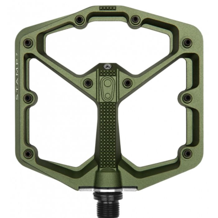 Image of Crank Brothers Stamp 7 Flat Pedals - Camo Green, Large