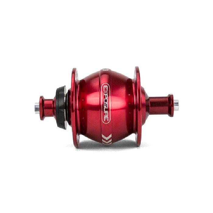 Image of Exposure Lights Revo Dynamo Rim Brake Hub - Red, QR, 28H