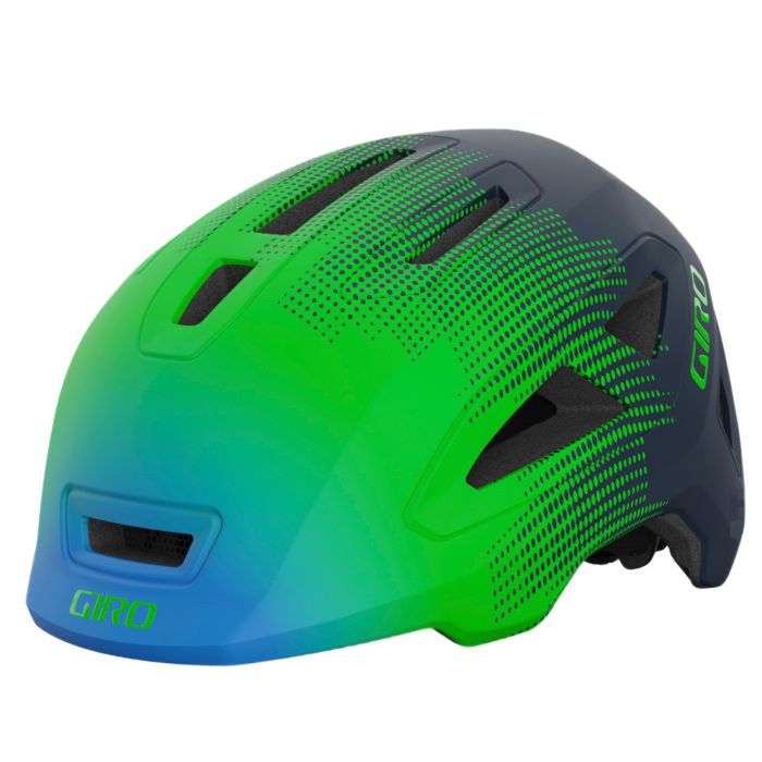 Tweeks Cycles Giro Scamp II Helmet - Matte Blue / Green Towers | Clearance section. 365 day returns, 0% finance & FREE delivery over £50